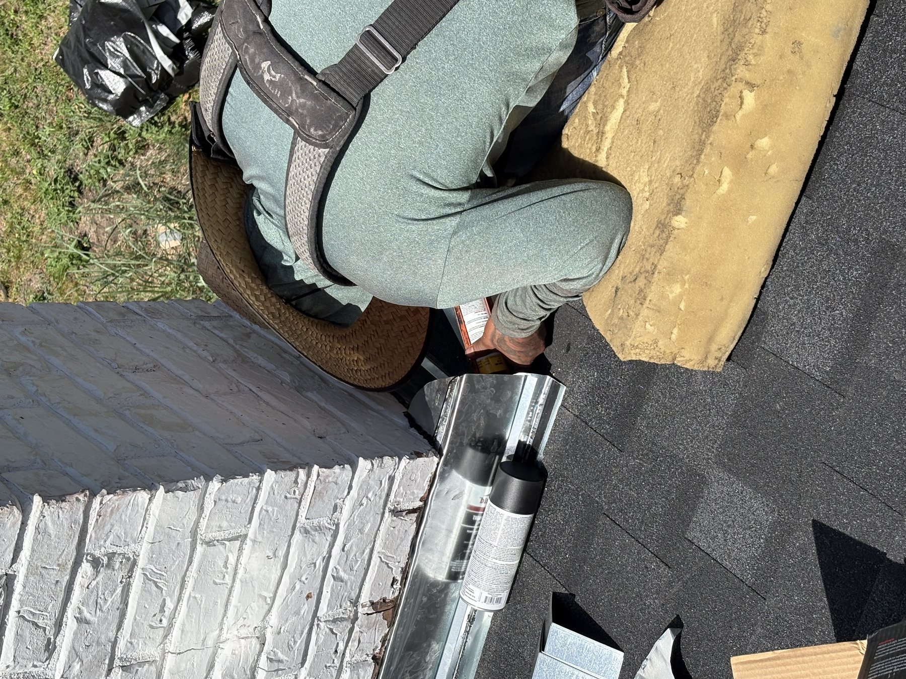 New chimney flashing installed to stop water intrusion and leaks