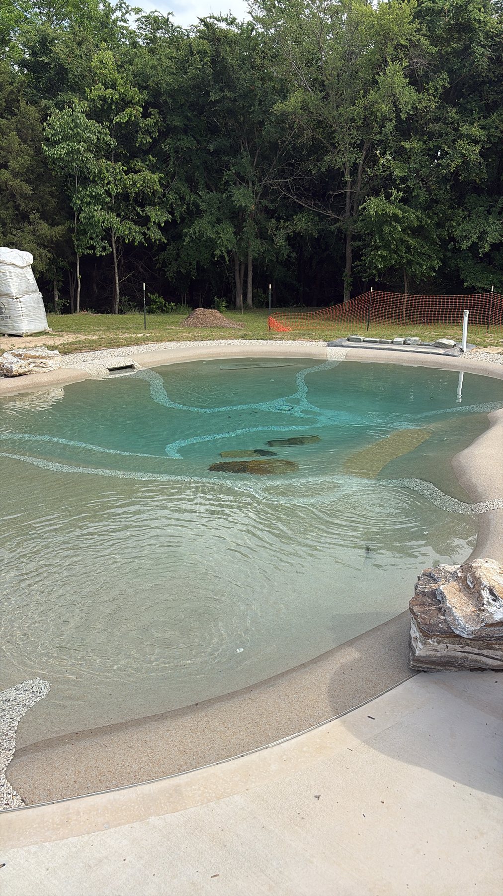 BioDesign lagoon pool with a natural beach entry and quartz shoreline
